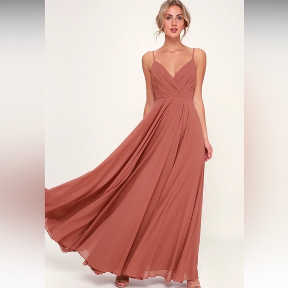 Lulus Dresses & Skirts - Lulus - All About Love Rusty Rose Maxi Dress Size L